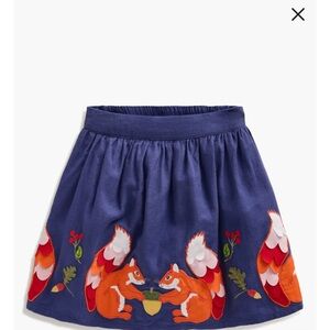 Mini Boden Embroidered skirt with squirrels bodengirls coattagecote cute fall